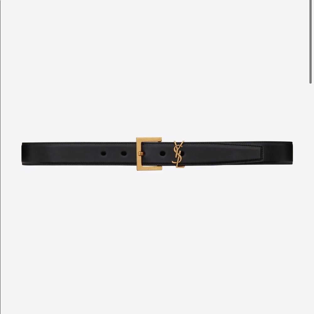 SOLD YSL Saint Laurent Monogramme Square Buckle